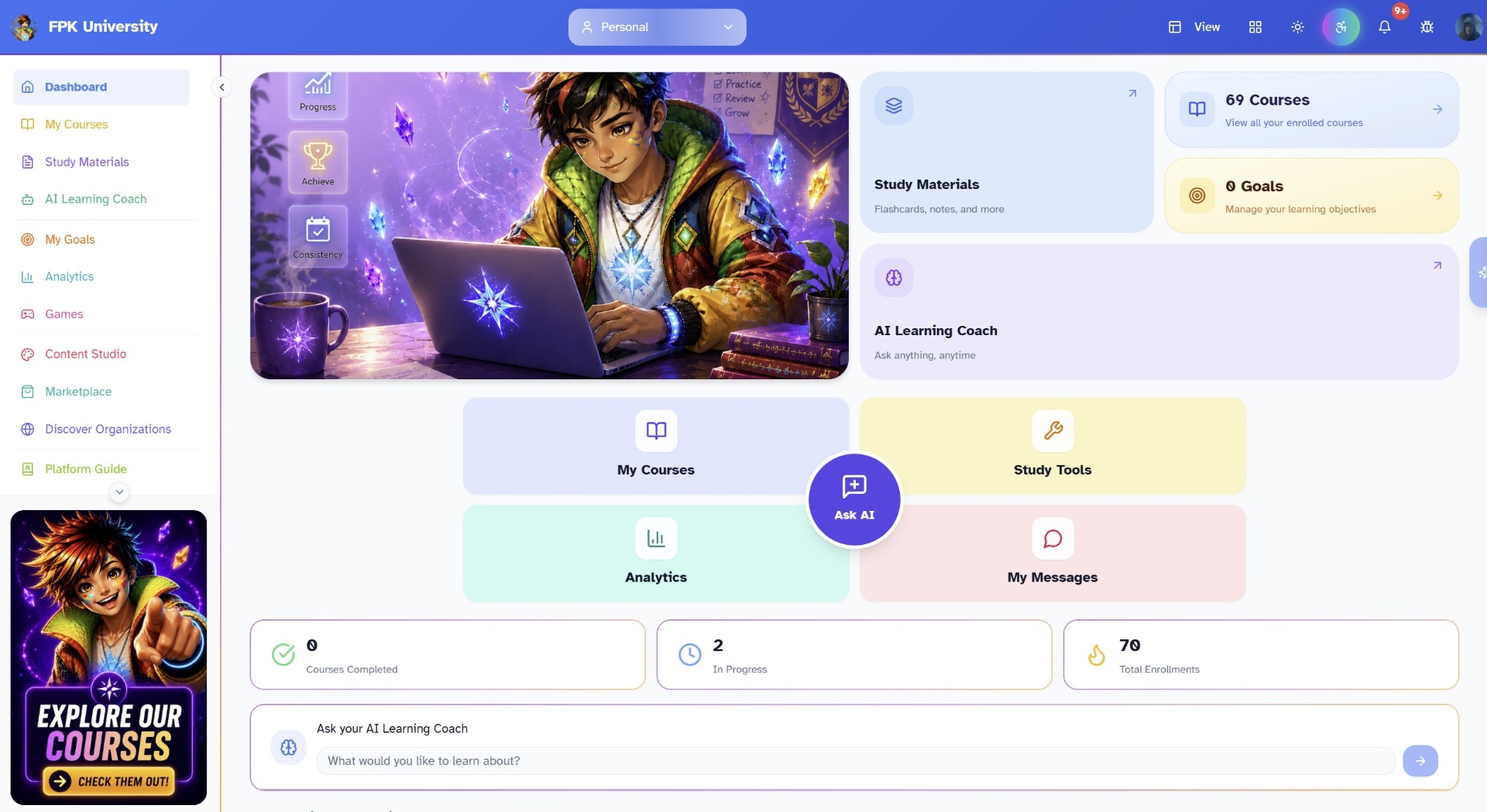 Student dashboard